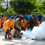 Diploma in Fire & Safety practical fire fighting training students